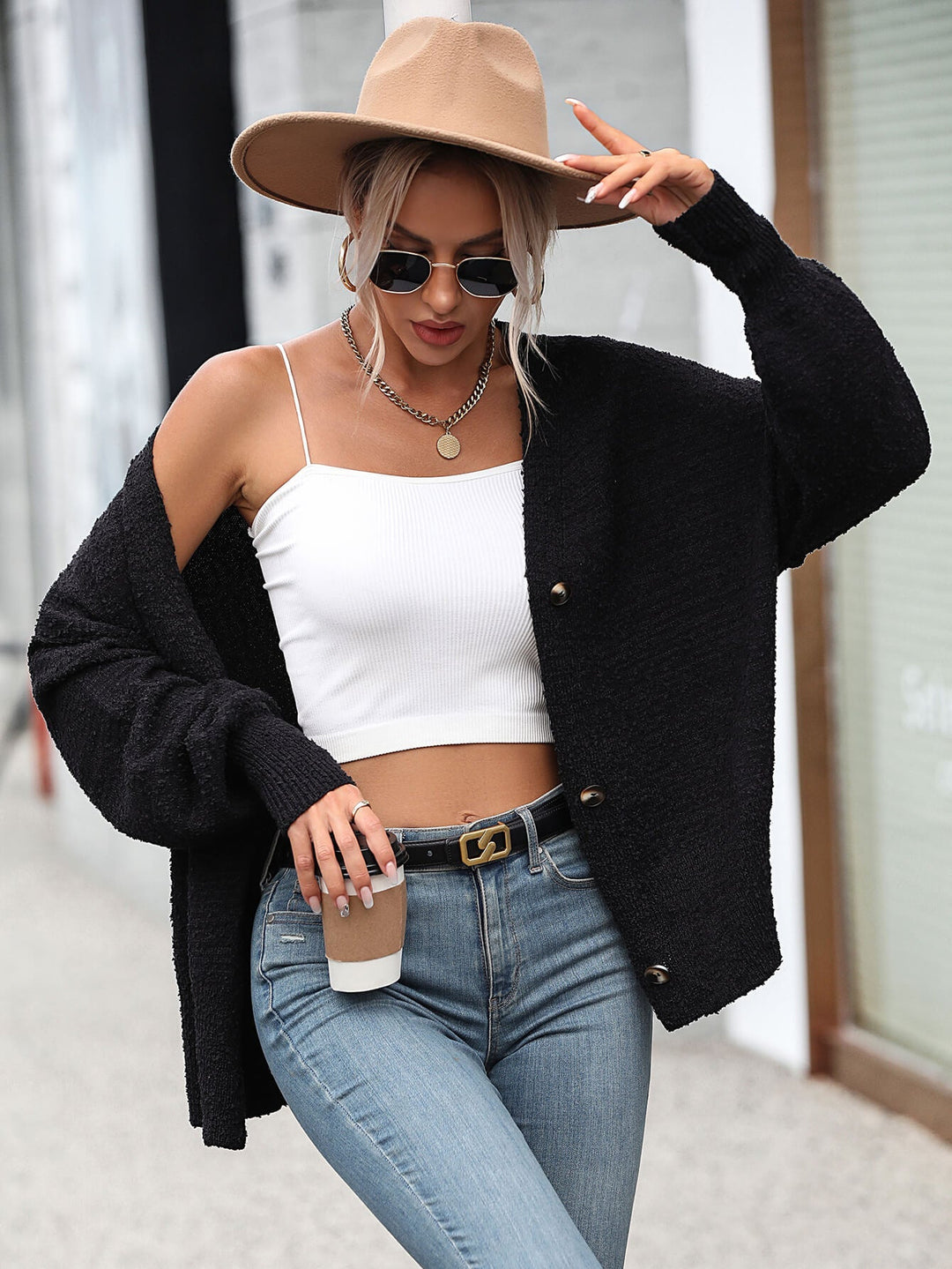 Black Shadow Lane Knit Cardigan