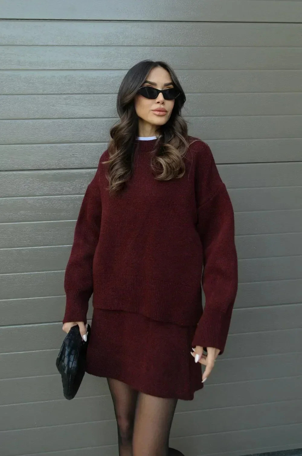 Nadia Knit Sweater Skirt Set