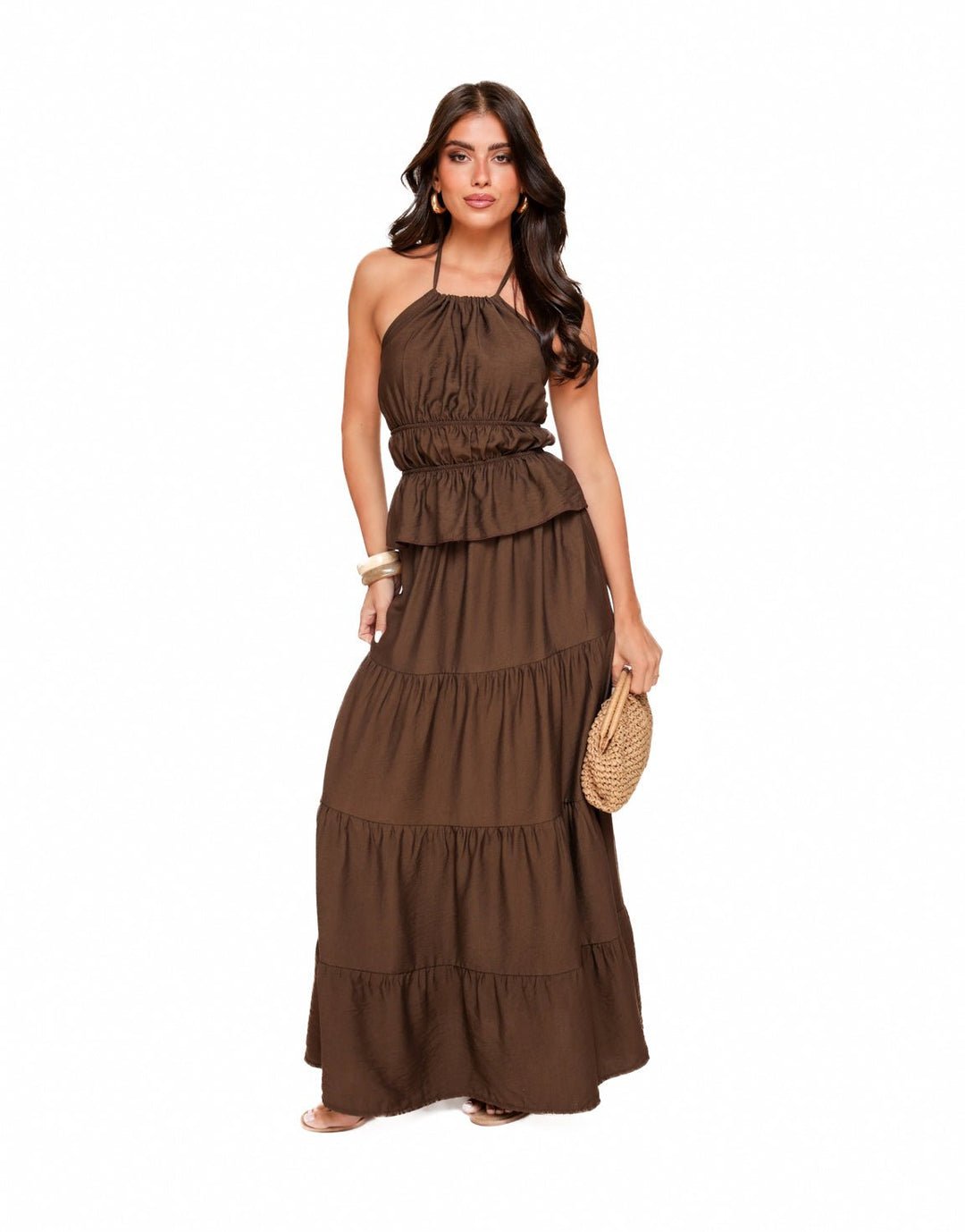 Bruine Getailleerde Halter - Top