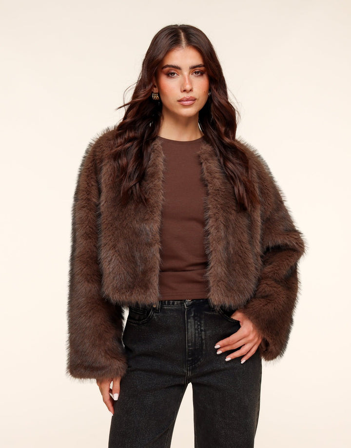 Brown Short Fluffy - Coat