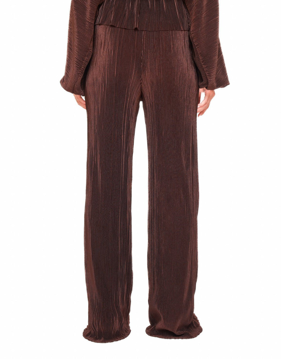 Brown Plisse Loose-fitting - Pants