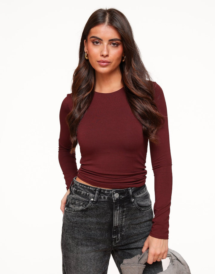 Burgundy Basic LS - Top