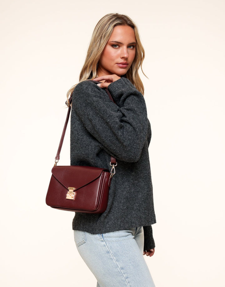 Burgundy Classic Leather Bag