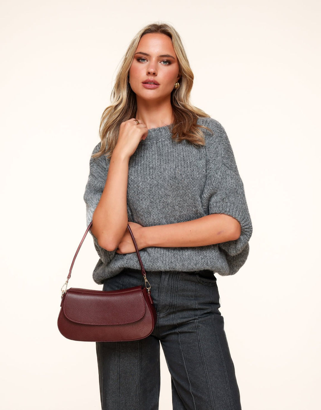 Burgundy Elegant Leather Bag