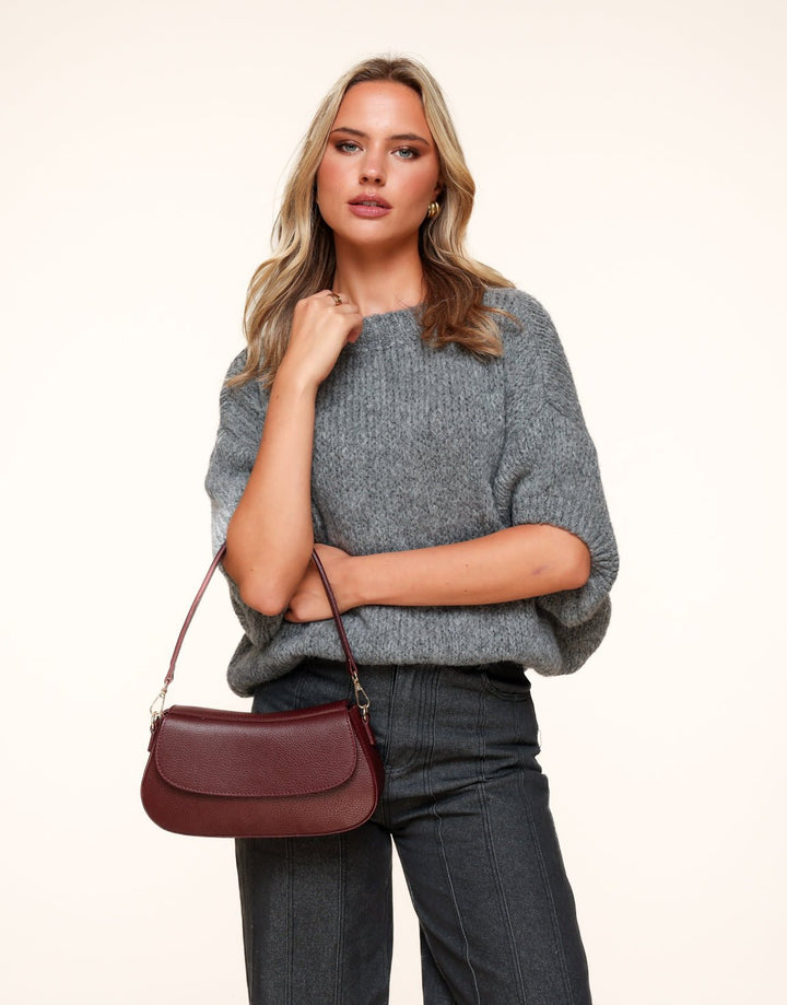 Burgundy Elegant Leather Bag