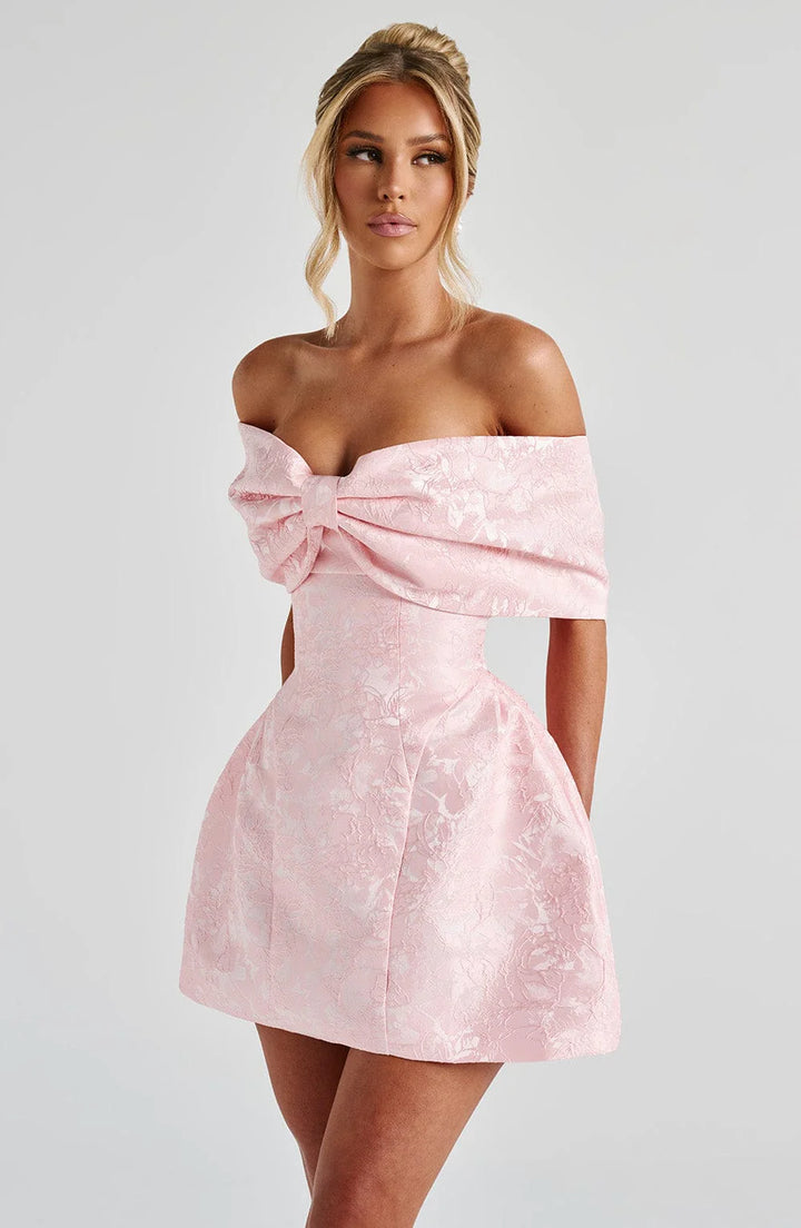 Chloe - Bardot Bow Mini Dress