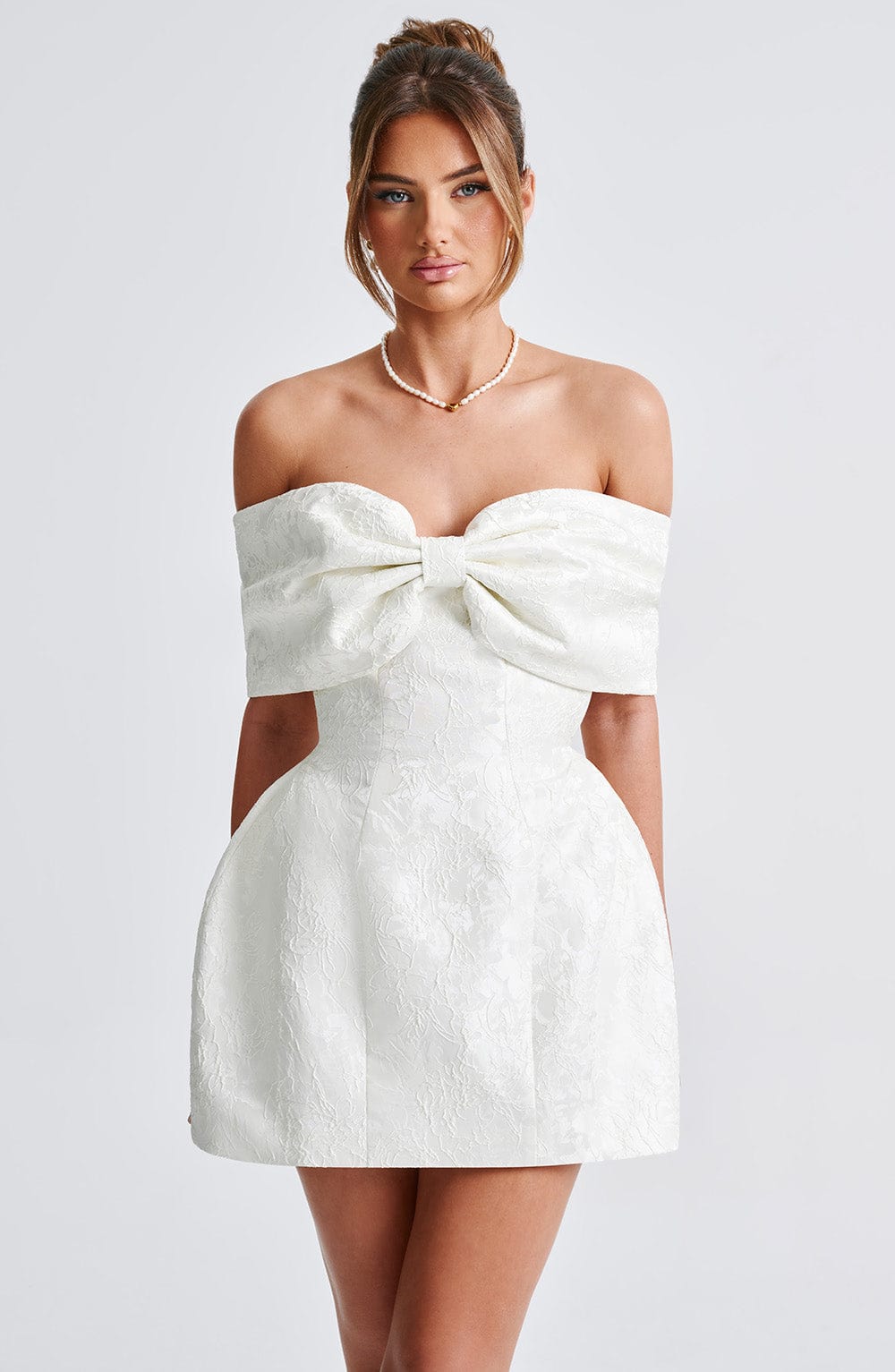 Chloe - Bardot Bow Mini Dress