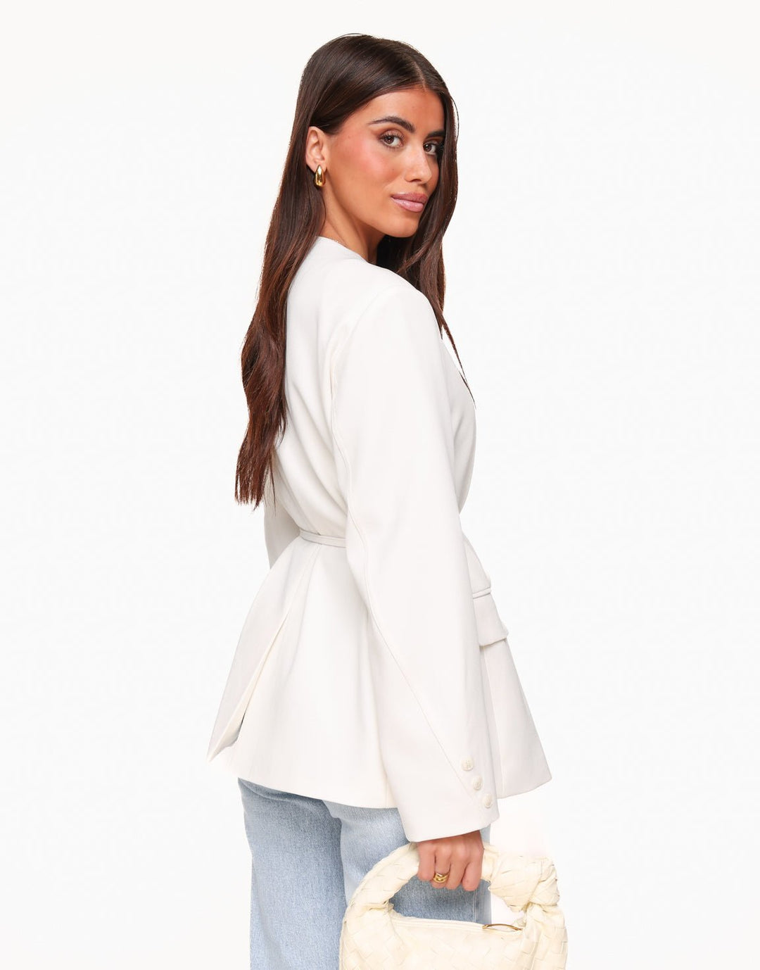 White Oversized Wrap - Blazer