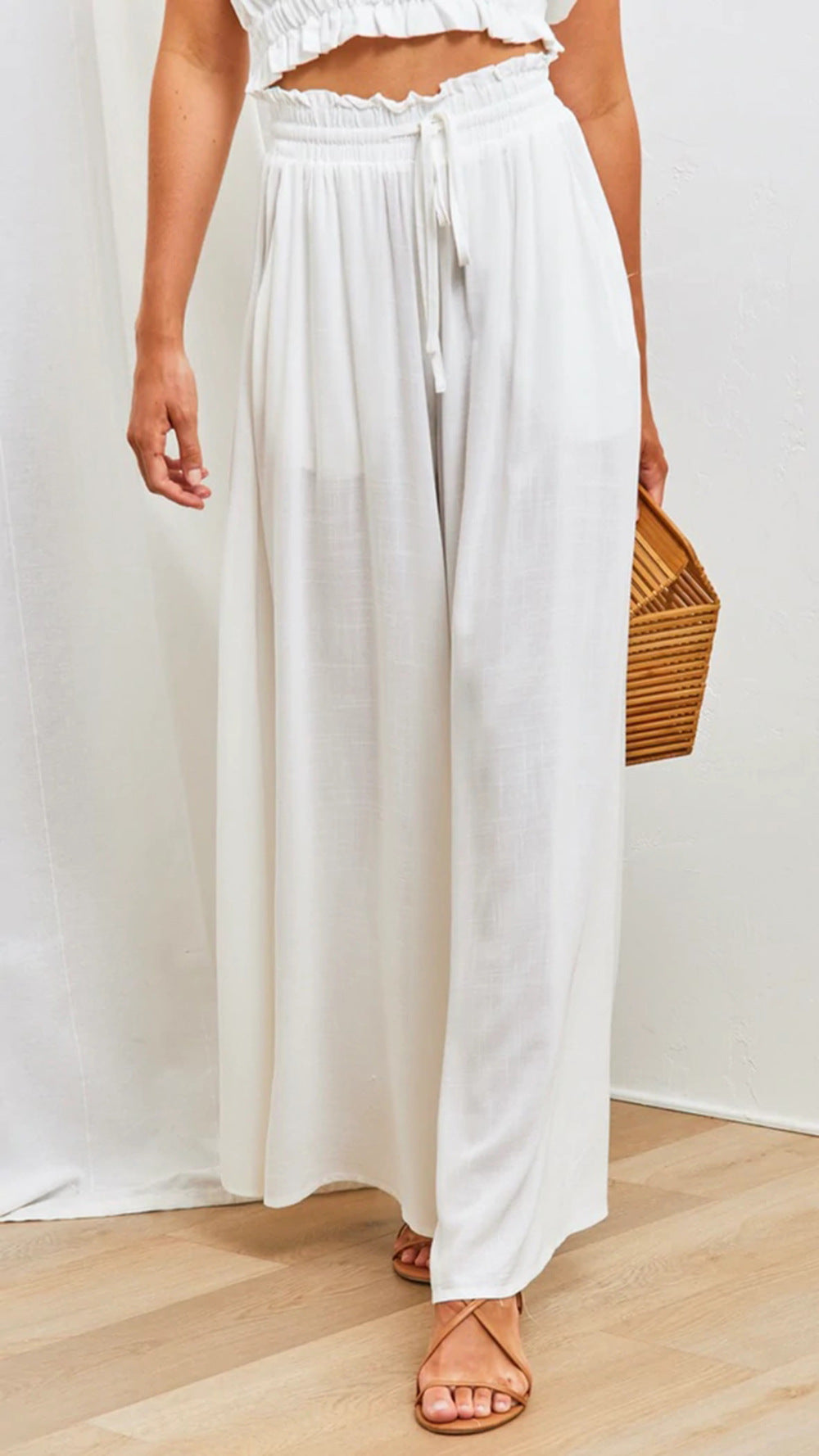 Willow Dune Wide-Leg Drawstring Pants