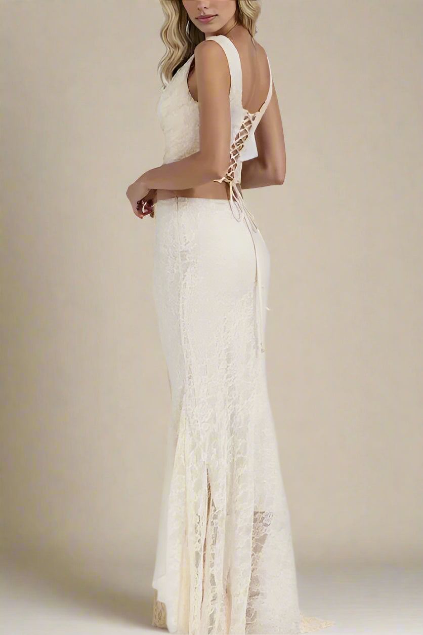 Celestia Lace Wrap Maxi Set