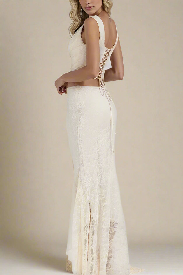 Celestia Lace Wrap Maxi Set