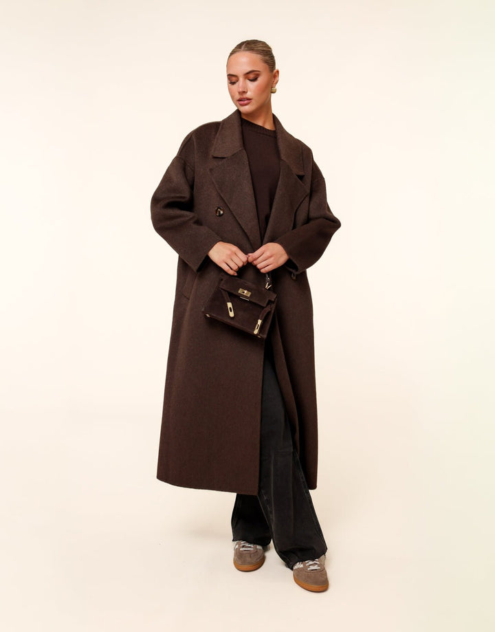 Dark Brown Long Coat - Jacket