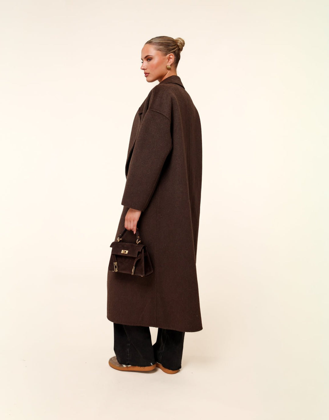 Dark Brown Long Coat - Jacket