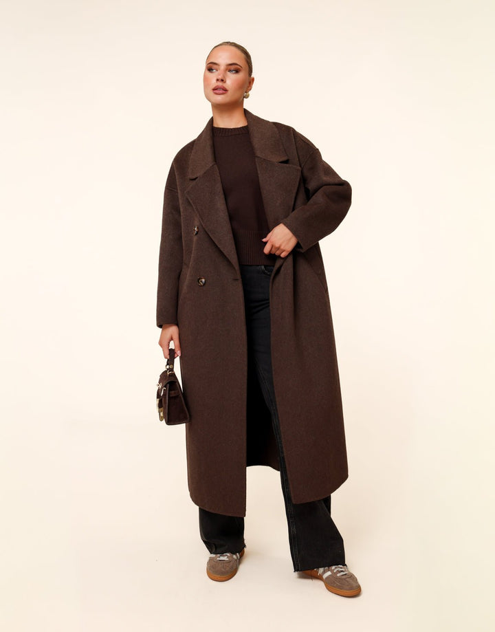 Dark Brown Long Coat - Jacket