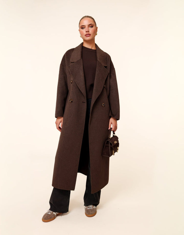 Dark Brown Long Coat - Jacket