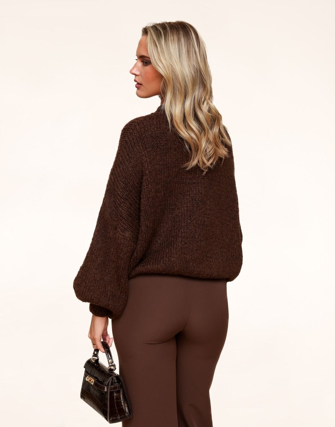 Dark Brown Wool Knitted - Sweater