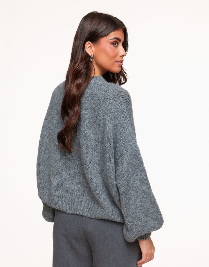Dark Grey Wool Knitted - Sweater