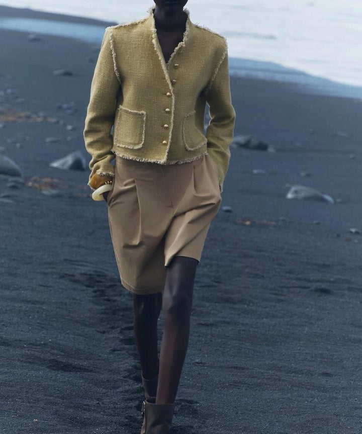 Soleil Raw Edge Tweed Jacket