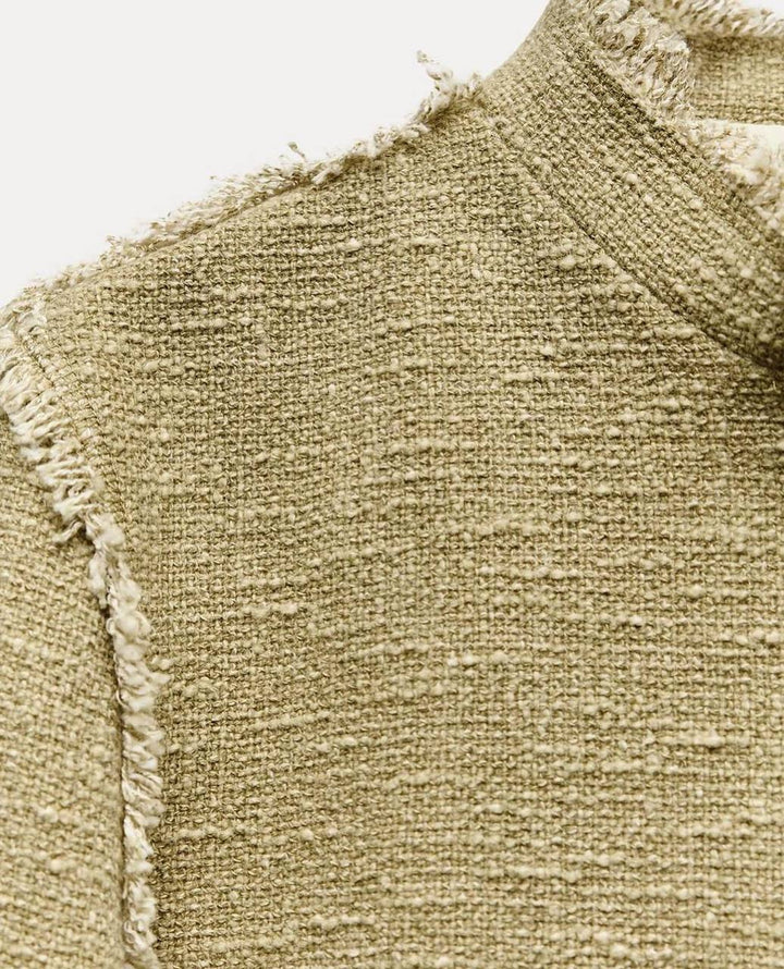 Soleil Raw Edge Tweed Jacket