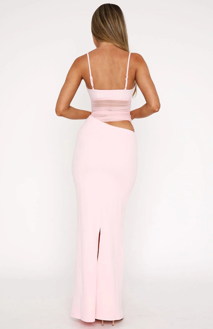 Aria - Mesh Cut-Out Maxi Dress