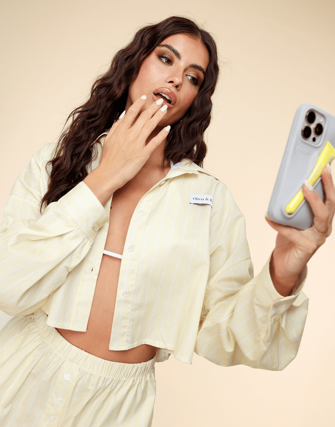 Yellow Striped Cropped - Blouse