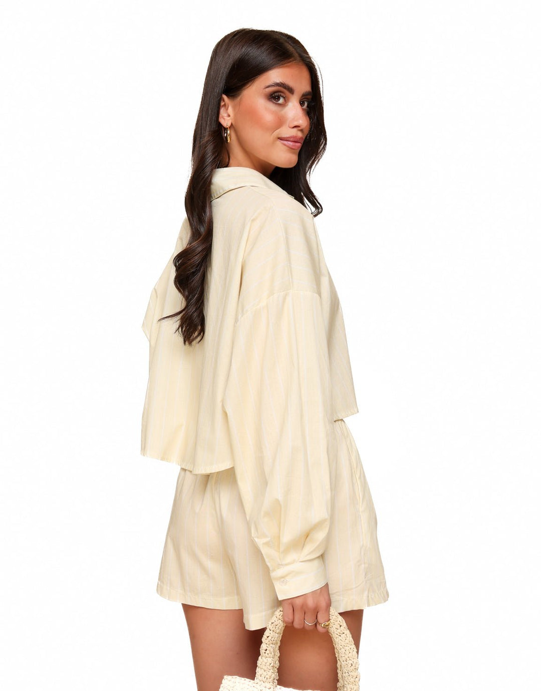 Yellow Striped Cropped - Blouse