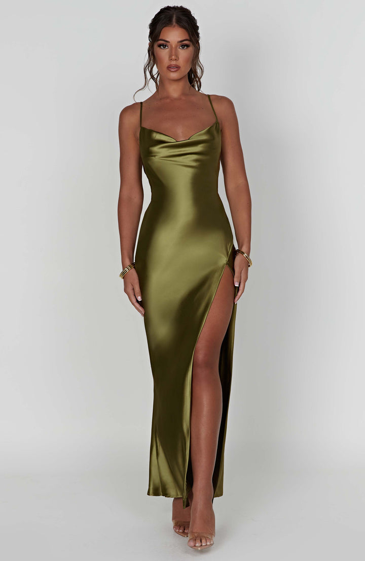 Gracie - Satin Cowl Maxi Dress
