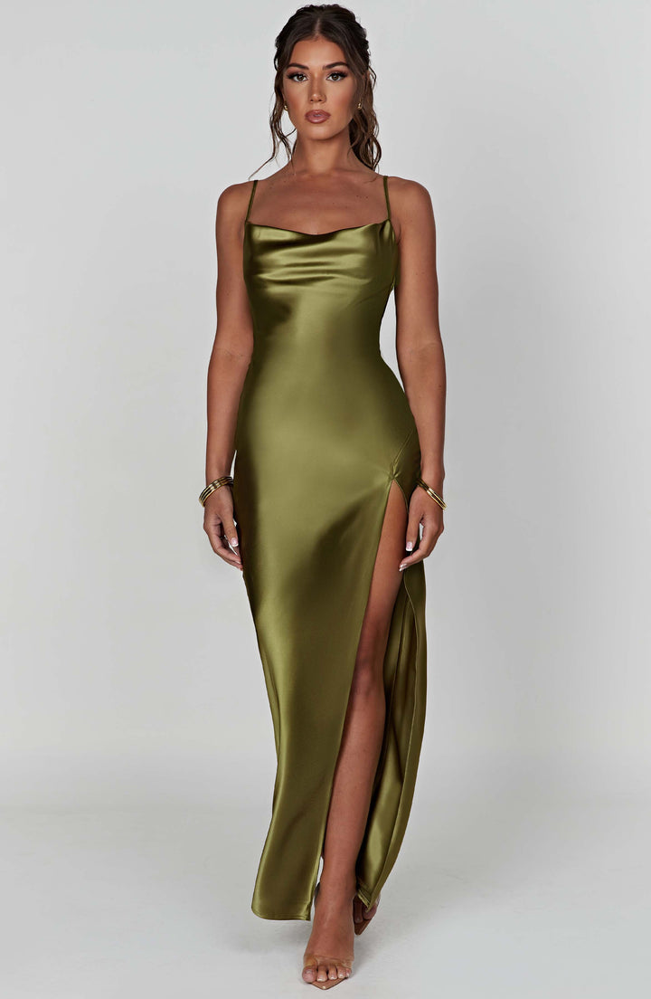 Gracie - Satin Cowl Maxi Dress