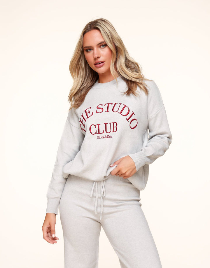 Gray Knitted The Studio Club - Sweater