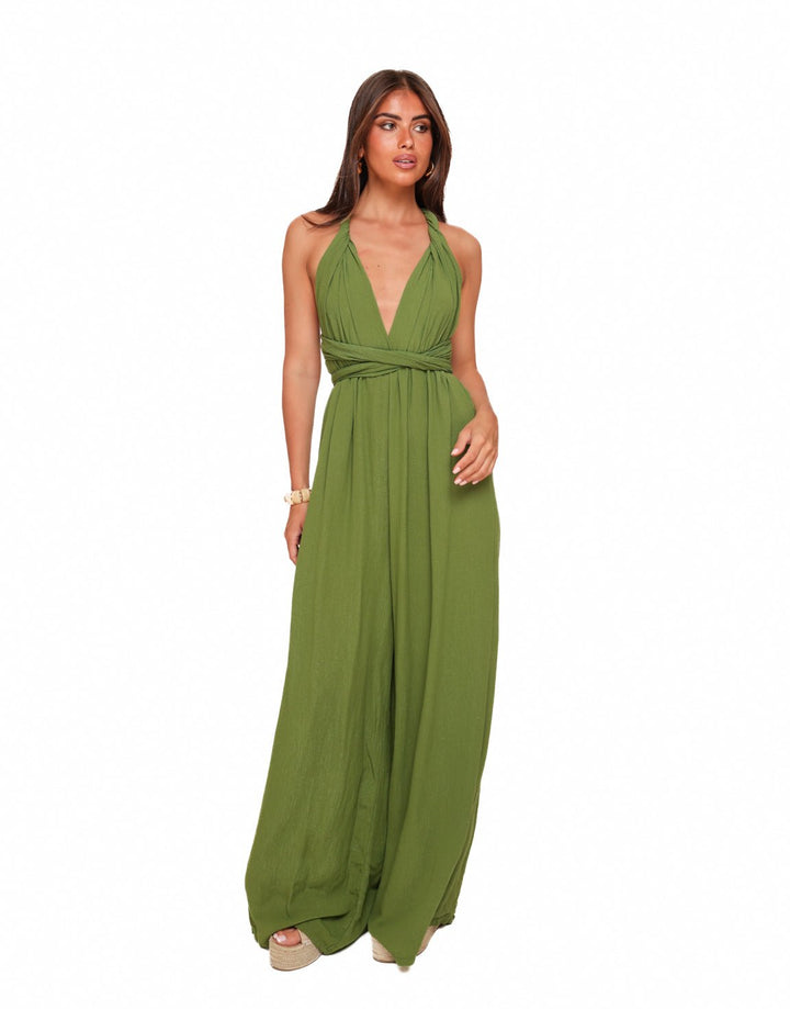 Green Halter Lurex - Jumpsuit