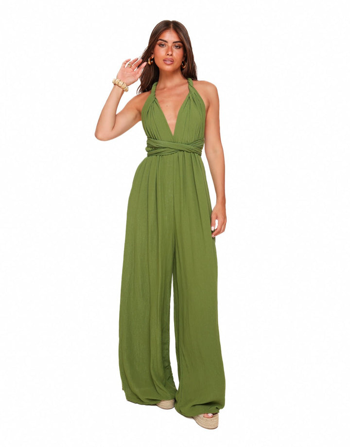 Green Halter Lurex - Jumpsuit