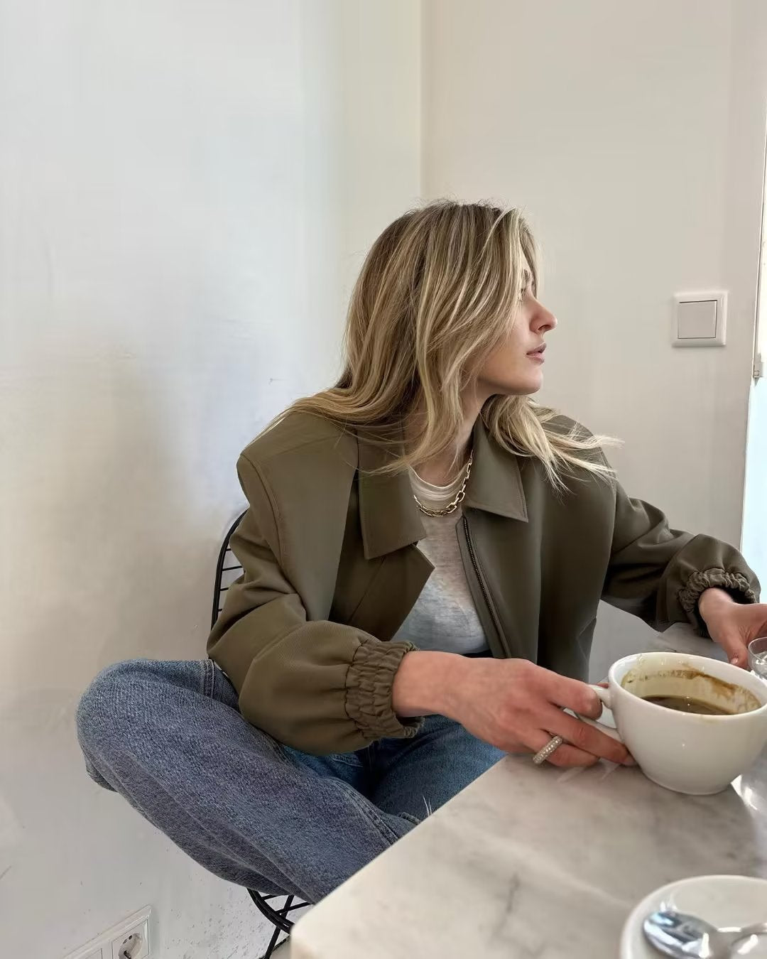 Sloane Zip-Up Bomber Jacket