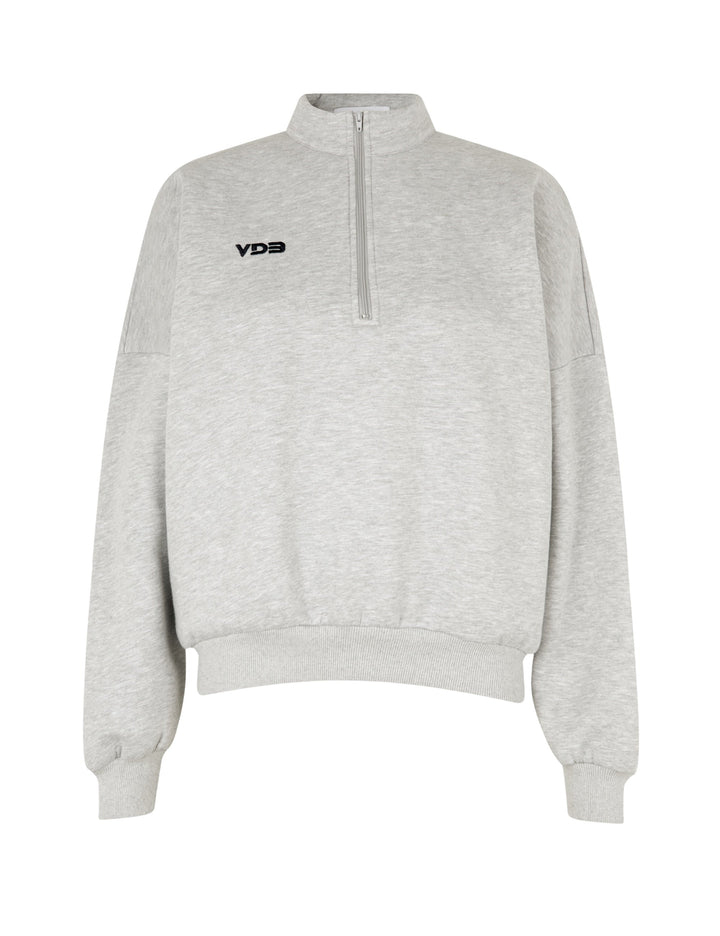 VDB zipper sweatshirt - light gray (dark blue logo)