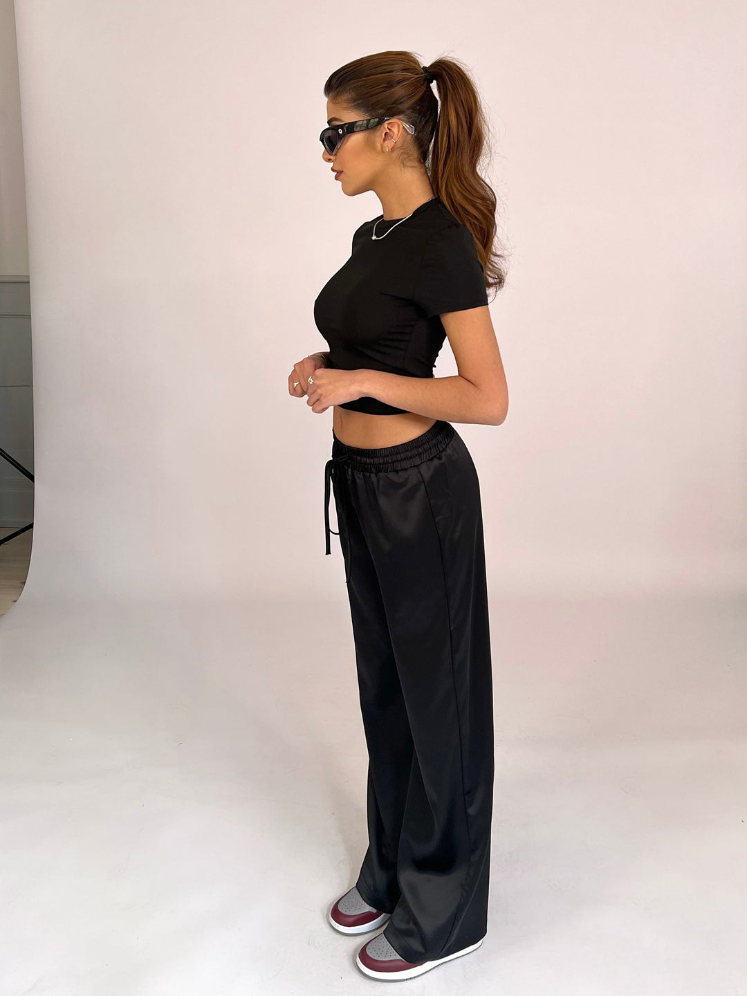 Silky trousers - black