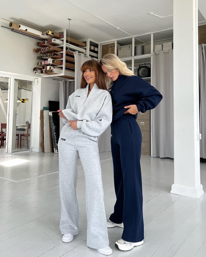 VDB zipper sweatshirt - light gray (dark blue logo)