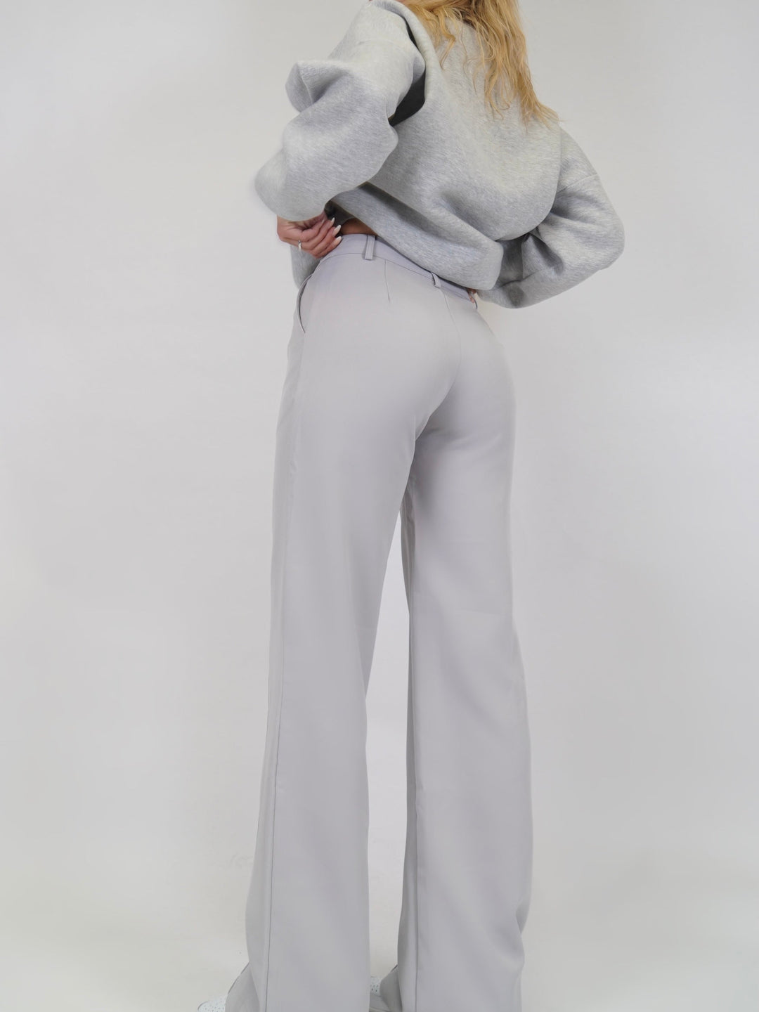 TALL Vera Wide trousers - light silver grey