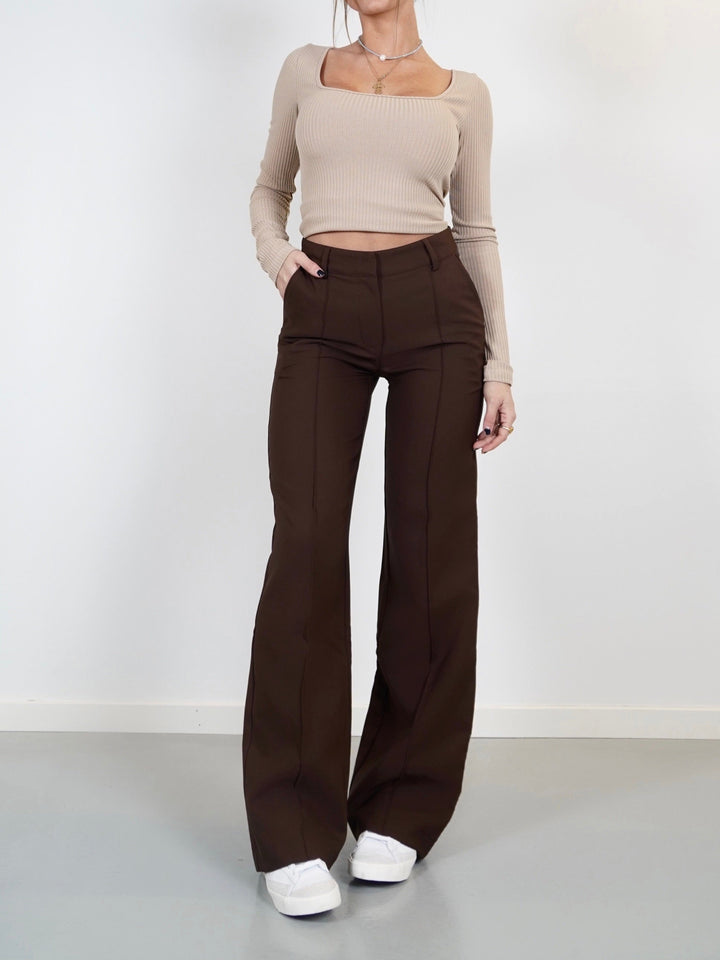 Vera Wide trousers - dark brown