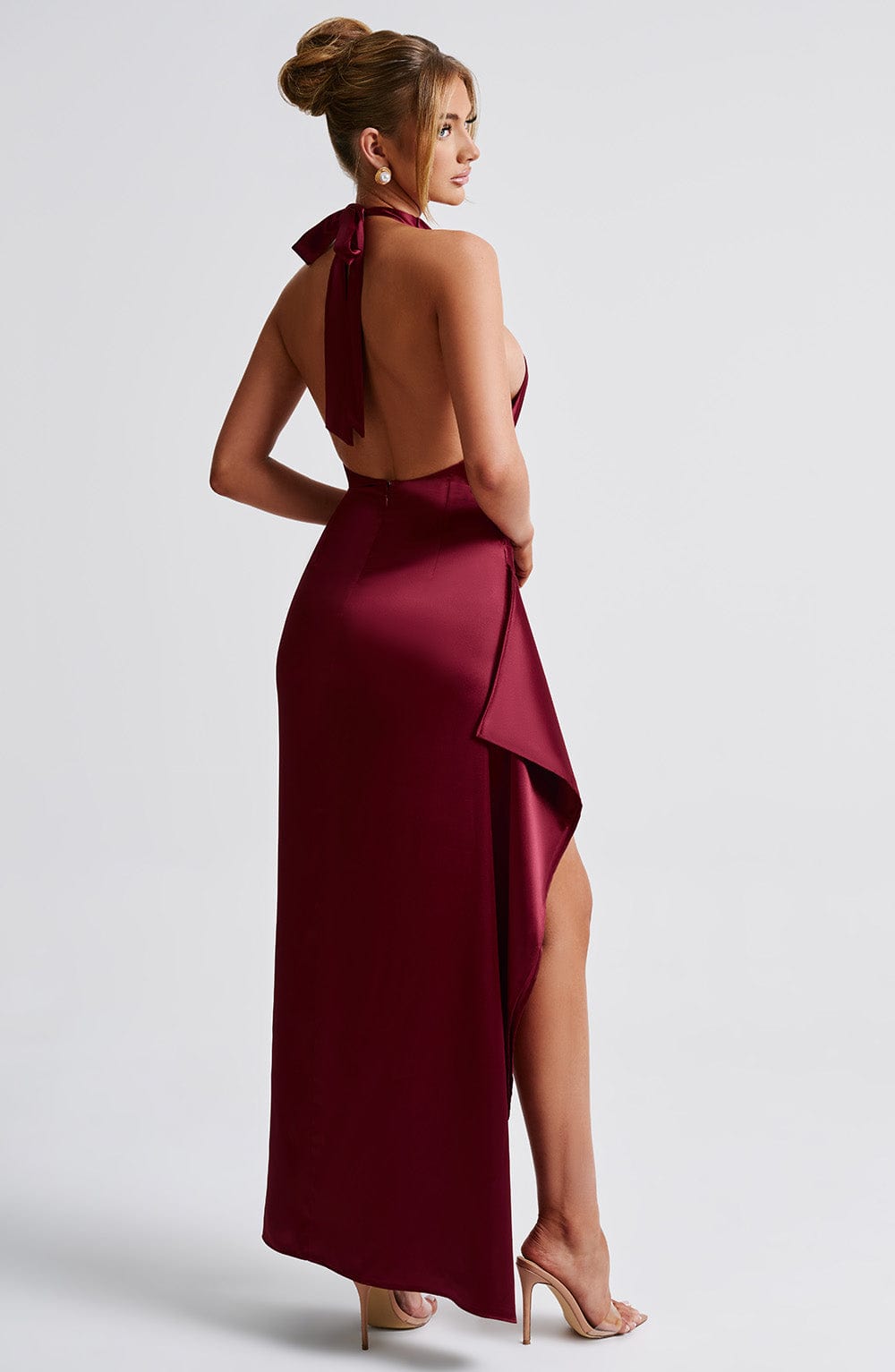 Isabella - Satin Draped Maxi Dress
