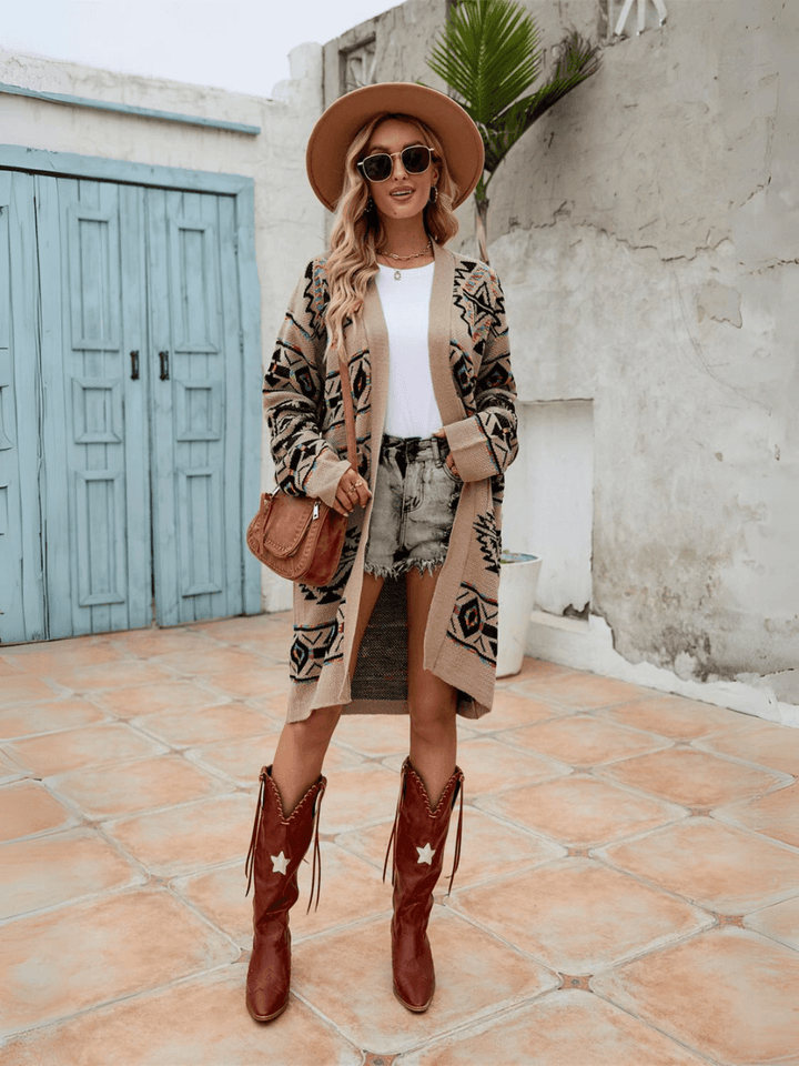 Khaki Desert Spirit Longline Cardigan