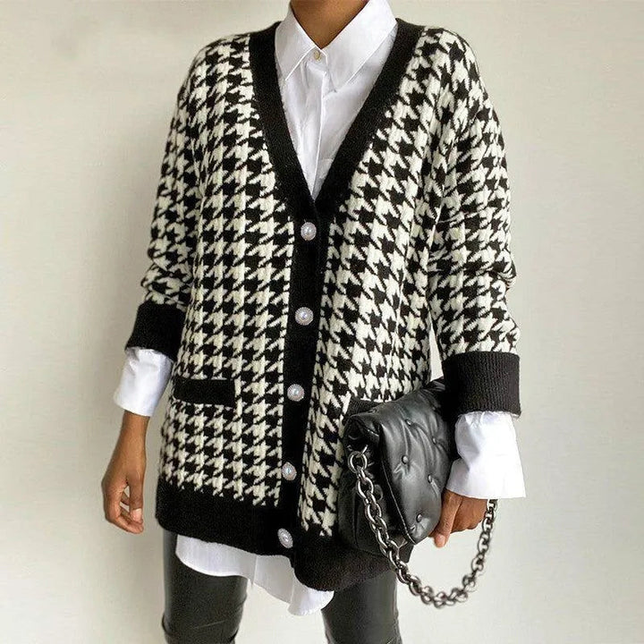 Kensley Houndstooth Knit Cardigan