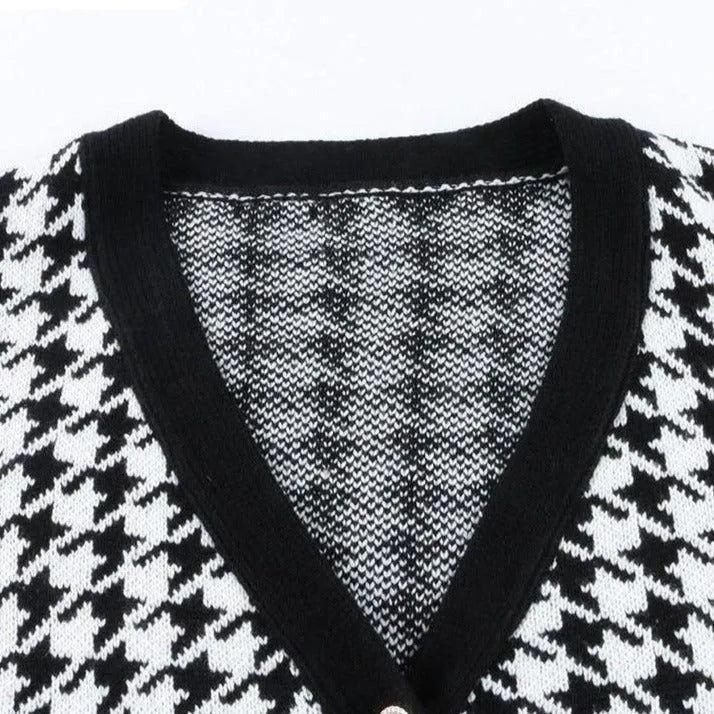 Kensley Houndstooth Knit Cardigan