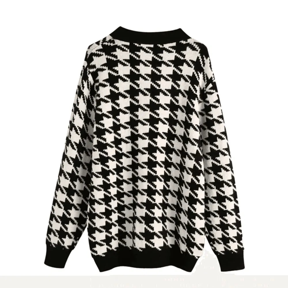 Kensley Houndstooth Knit Cardigan