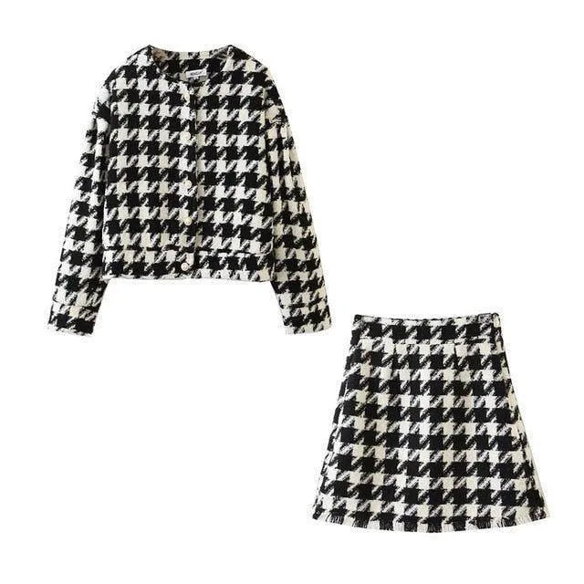 Vienna Houndstooth Two-Piece Set