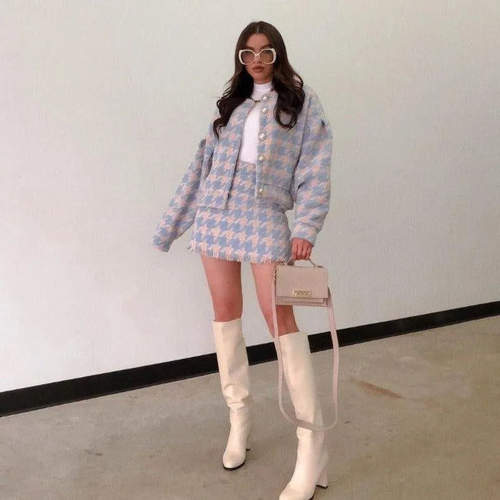 Vienna Houndstooth Two-Piece Set