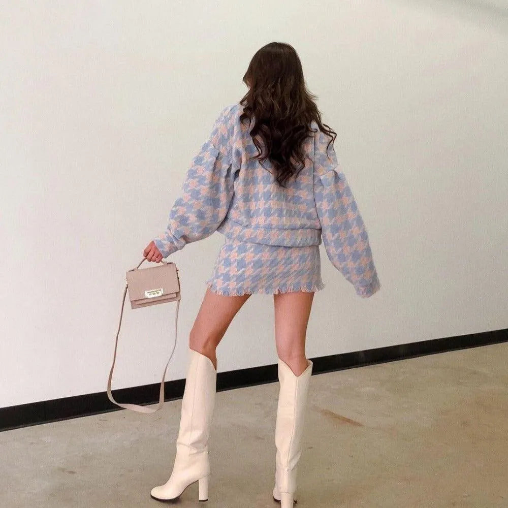 Vienna Houndstooth Two-Piece Set