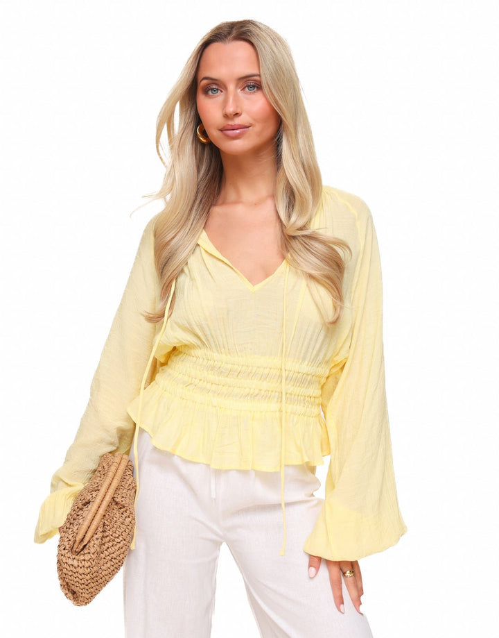 Yellow Puffsleeve LS - Blouse