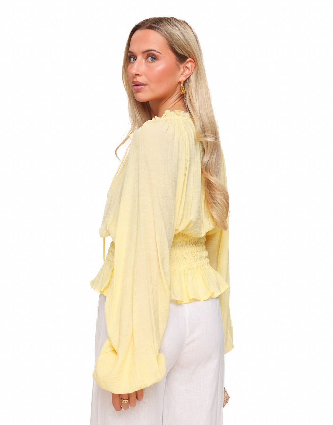 Yellow Puffsleeve LS - Blouse