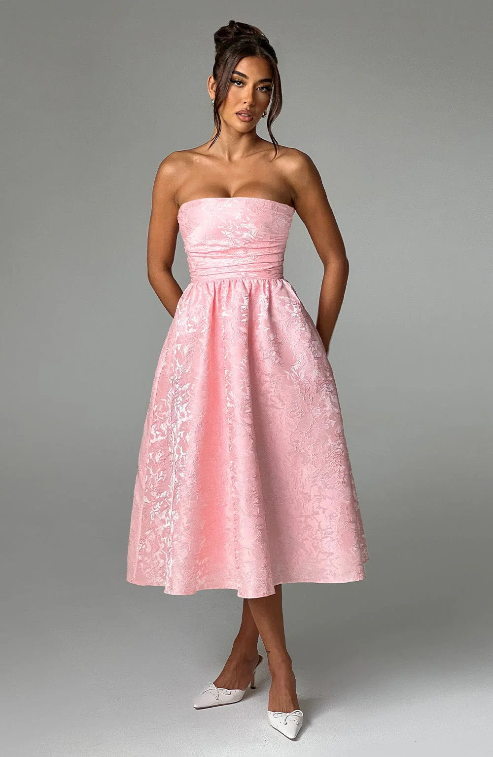 Lily - Jacquard Midi Dress