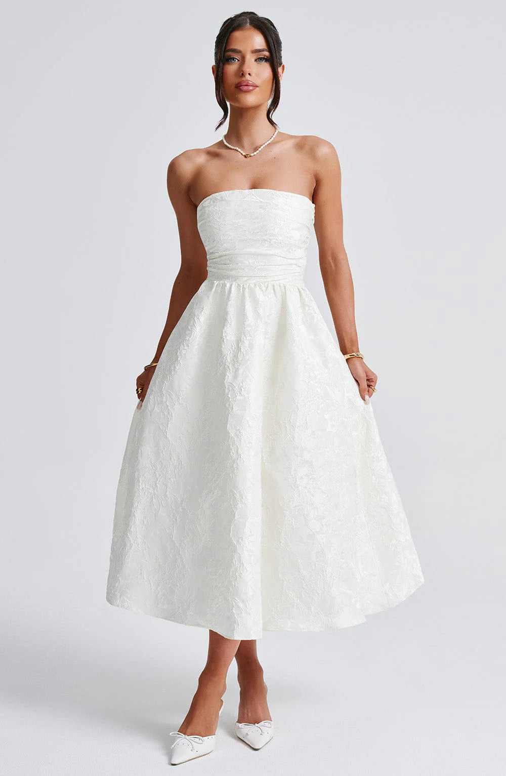 Lily - Jacquard Midi Dress