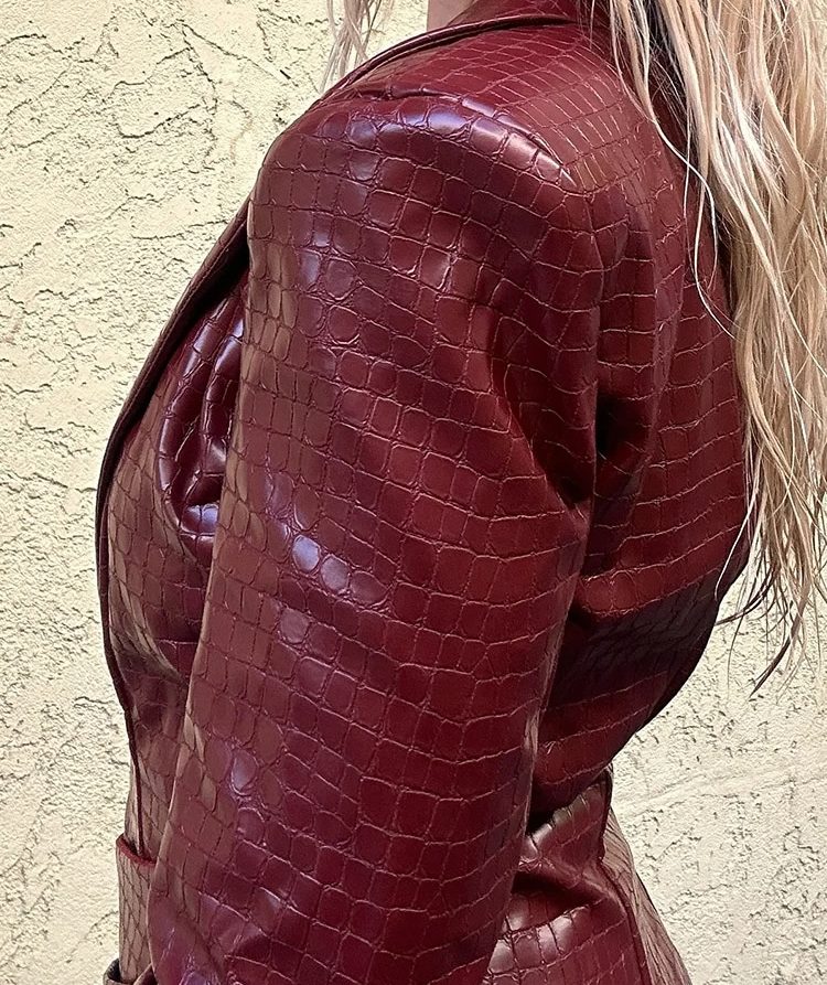 Vesper Croc-Embossed Blazer Mini Dress